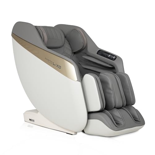 Image of Lixo LI5222 Full Body Massage Chair| 4D Mechanism| SL-Track| 20 Auto Programs| Three Zero Gravity| Ambient LED Lighting | Voice Control |Dual Heating|Full Body Airbags|Foot Rollers - White & Grey