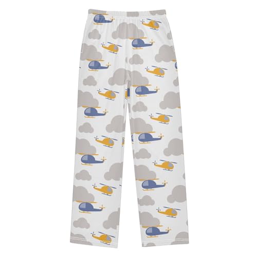 ZZXXB Helicopters with Cloud Boys Long Pants Soft Trousers Elastic Waist Kids Lounge Bottoms with Pockets S-XL
