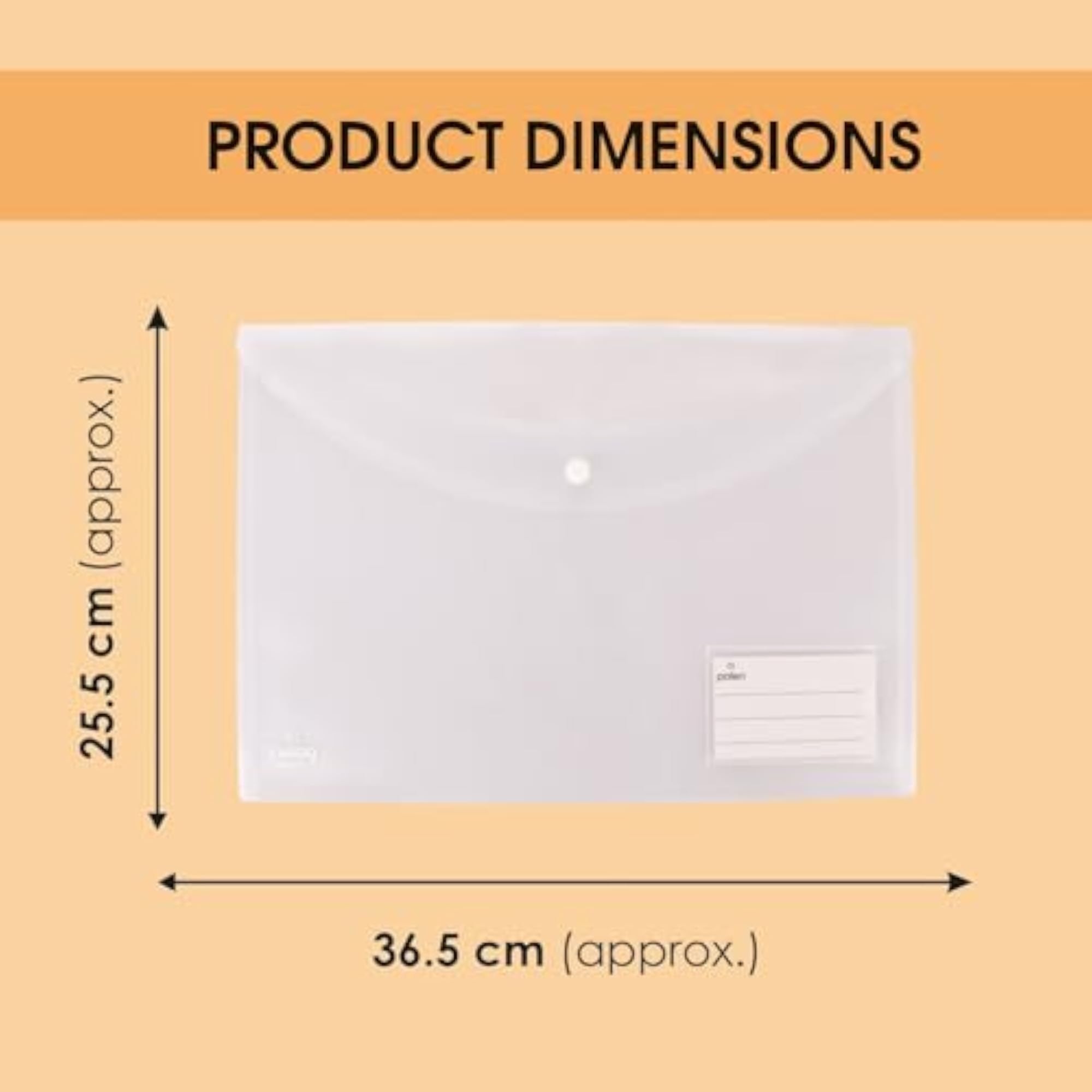 24 Pcs Transparent Button File Folder, Waterproof