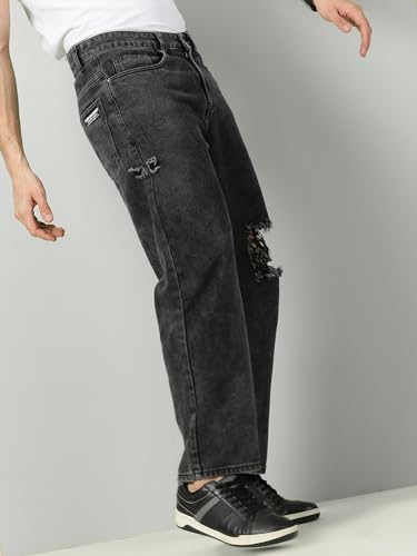 Image of THIRD QUADRANT Baggy Jeans for Men || Khaki Jeans || Jean Pant for man (in, Numeric, 30, Regular, Khakhi)