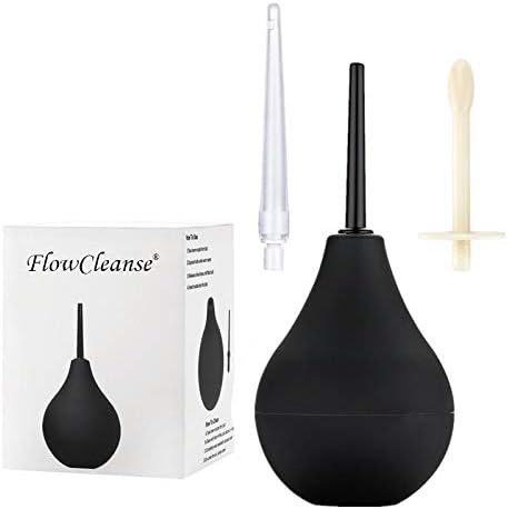 FlowCleanse Enema Douche Bulb Kit with 3 Changeable Comfort Tips. Medical Grade Material Flow Cleanse Cleaning Men/Women/Anal/Vaginal