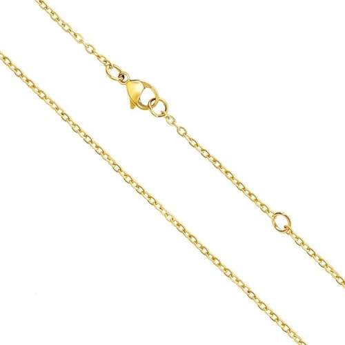 LA BOUTIQUE DE KARINE Chaine collier doré or en acier inoxydable 304 pour femme 45 + 5 cm - Epaisseur 2 mm - bijoux