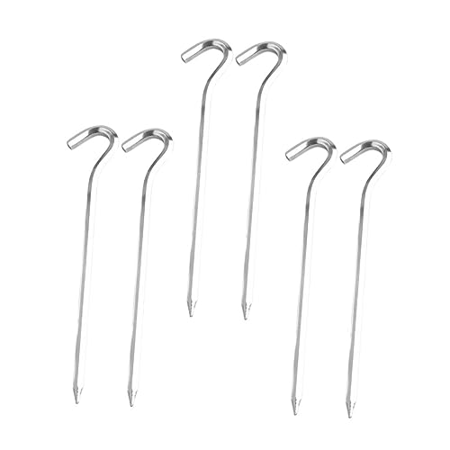 Toddmomy 6pcs Durable Ground Nail Stakes for Camping Tents Lightweight Portable Tent Pegs for Outdoor Awning Canopy Fixing Heavy Duty Design for Wind Resistance