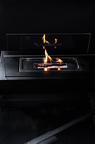 Mtapf® Tabletop Fire Pit Indoor Outdoor Portable Table Top Firepit With Funnel And Skewers Real Flame Smokeless Odorless Bio Ethanol Fuel Fireplace For Decor Patio Or Smores (7X14, Black) #TOP5