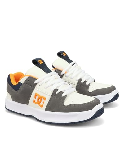 DC Men's Lynx Zero Skate Shoe, Off White/Grey/Orange, 7.5