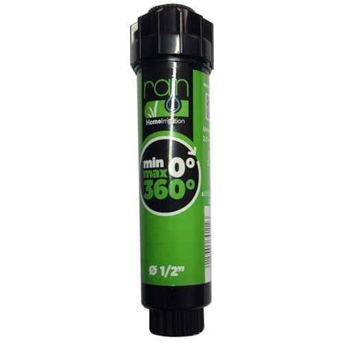 Arroseur Escamotable Tuyère avec Soulèvement par Pression de l'Eau - Angle d'Arrosage 0-360° - Jet Fixe Courte Portée 2-3,1m Spécial Petits Jardins - Système Automatique Silencieux - Rain