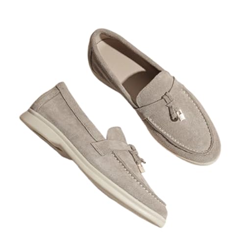 Slip On Loafers Weich Damen,Lässige Mokassins aus Wildleder,Stilvoll Mokassin Slippers Hausschuhe Pantoffeln GemüTlich Fahrende Schuhe Business Anzugschuhe für Arbeit,Spazieren und Schule EU35-42