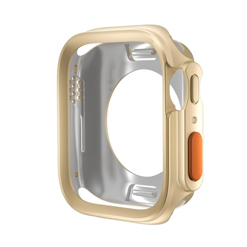 DFAMIN Cambiar a Ultra Case para Apple Watch Case 45 mm 44 mm 41 mm 41 mm TPU TPU Cubierta suave para la serie iWatch 9 8 7 6 SE 5 4 Actualización Ultra 2 1 Caso de reloj de 49 mm(GOLD,40mm)