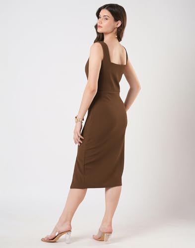 Image of Selvia Lycra Bodycon Dress for Women, One Piece Western Dress for Women