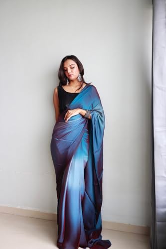 Image of Avantika Fashion Women's Amazing Plain Georgette Saree With Blouse Piece