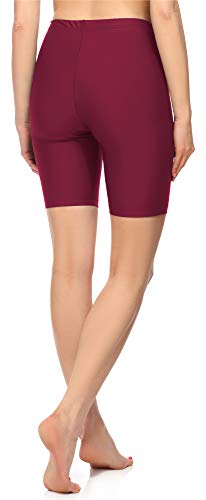 Merry Style Damen Badehose High Waist Schwimmhose für Wassersport SUP Schwimmradler MS10-333 (Weinrot,40) 2