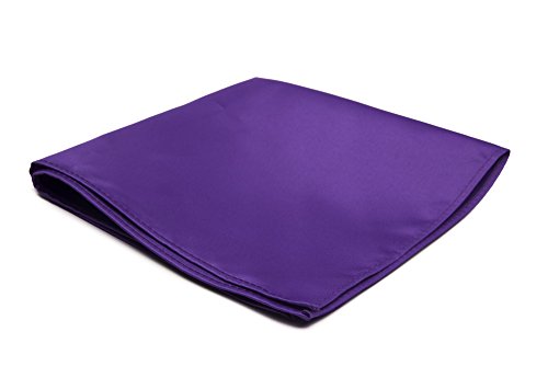 Jacob Alexander Men's Pocket Square Solid Color Handkerchief - Purple