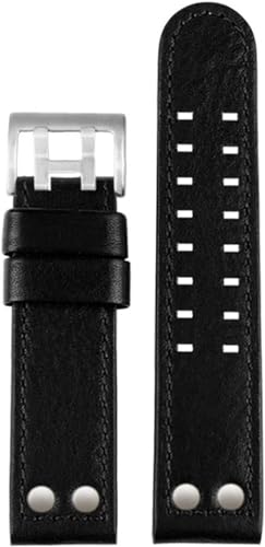 Image of yaponuk For Hamilton Aviation H77616533 H77616533 Watch Strap Genuine Leather Jazz Field Men WatchBand(Black Silver,20mm)