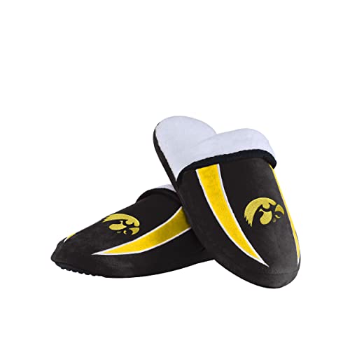 Image of FOCO mens NCAA College Team Logo Sherpa Moccasin Slippers