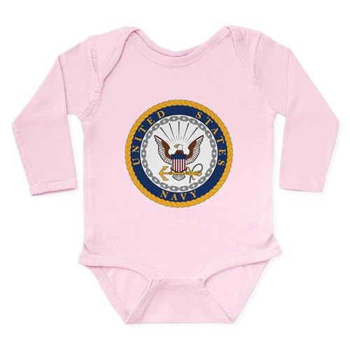 CafePress United States Navy Emb Long Sleeve Infant Bodysuit Cute Long Sleeve Infant Baby Bodysuit Romper