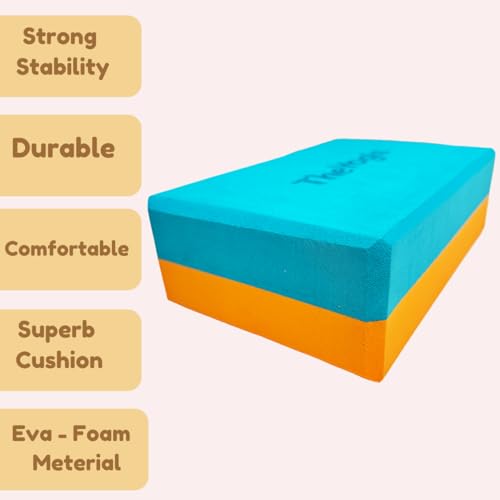 Image of The Yogis Yoga Wheel Strongest & Most Comfortable Wheel Size -17 X 34cm with 2 blocks, 1 knee Pad And 1 Belt