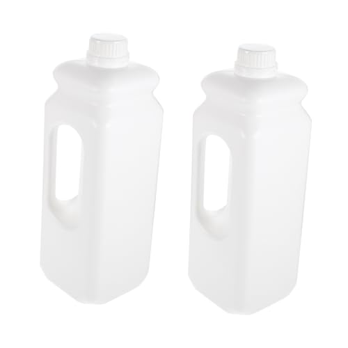 DECOMELODY 2 piezas Jarra de Plástico Tapa Hermética y Diseño Ergonómico Recipiente Reutilizable para Almacenamiento de Líquidos Resistente y Ligera para Bebidas Frías y Agua Reutilizable