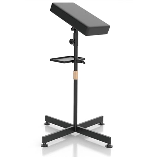 Tattoo Armrest Stand With Tray - ZHOOGE Height Adjustable Leg Rest Stand Soft Pad for Tattoo Supply