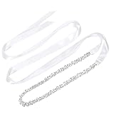 JASGOOD Bridal Rhinestone Wedding Belt Women Silver Crystal Rhinestone Sash Waist Belt for Formal Prom Dress (White Sash,Free Size)