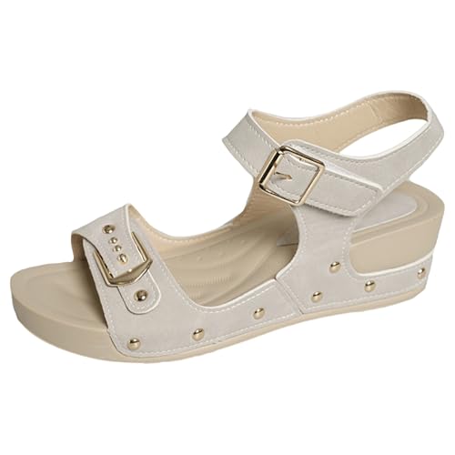 Sandalias de senderismo para mujer, sandalias deportivas cómodas, sandalias para caminar con cojín de aire, correa trasera elástica, zapatos casuales, zapatos lindos para, gris, 37.5 EU Large