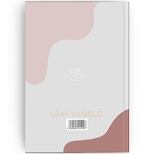 LEAF & GOLD® Edles Babyalbum für das erste Jahr I Baby Geschenk zur Geburt für Junge oder Mädchen I Babybuch mit goldener Folienprägung