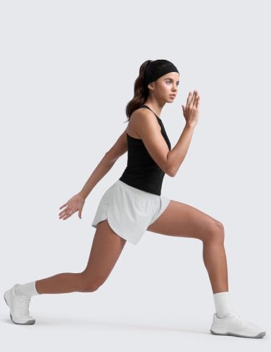 Image of CRZ YOGA High Waisted Split Running Shorts 3 inch | Mesh Liner, Quick Dry, Lightweight, for Women