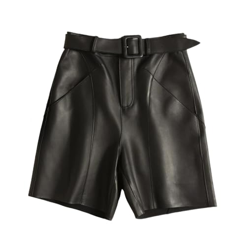 Women’s Metallic Lambskin Leather Shorts Glossy Partywear Club Shorts