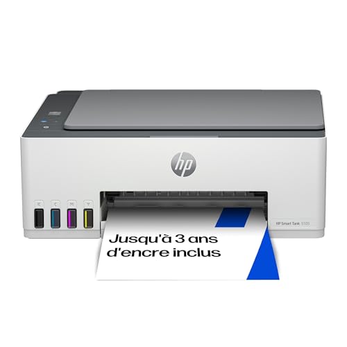 HP Smart Tank 5105 Imprimante tout en un - Jet d'encre couleur (Photocopie, Scan, Impression, A4, HP...
