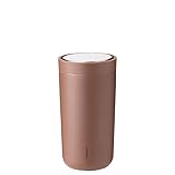 Stelton To-Go Click - Thermobecher, doppelwandige Isolierflasche - Rostfreier, auslaufsicherer Kaffeebecher/Teebecher mit Smart-Click-Deckel - Heiße & kalte Getränke - 0,2 Liter, Farbe: soft rust
