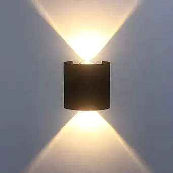 Shree Vijay electricals 2 Watts 2 Ray Oval Up-Down Outdoor LED Outdoor Waterproof IP65 Exterior Wall Step Light Fixture Waterproof Lamp (5 Pice)