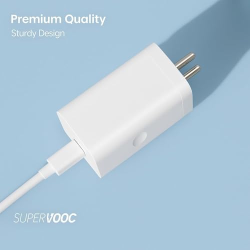 Image of Mudo Original 33W SUPERVOOC Fast Charging Adapter Compatible With 0Ppo F19 Pro /F23 5G /F21 Pro /F21S Pro /A57E /A76 /A77S /A78 /A96 /F19 /F19S /K10 5G (6 Month Warranty), White