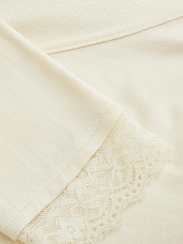 CIDER Crop Tops Square Neck Long Sleeve Top Lace Trim Ruched Tee Slim Fit Going Out Tops Cute Square Neck3