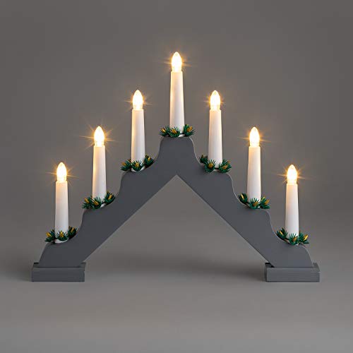 Preisvergleich Produktbild Christow Weihnachts-Kerzenbrücke, Fensterlicht, warmweiß, LED, batteriebetrieben