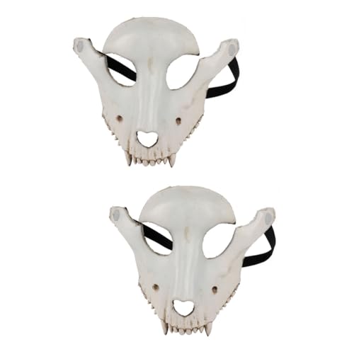 NOLITOY 2 Peças Cosplay De Gato Cabeça De Cabra De Caveira De Halloween Esqueleto Capacete De Espuma