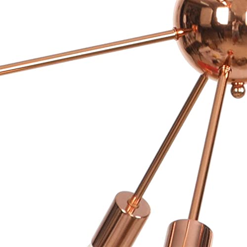 SPUTNIK LUSTARLIER, Vintage Modern Mildy Century hanglamp met E27 gloeilamp, kleur hanger van smeedijzer voor woonkamer… - Afbeelding 6