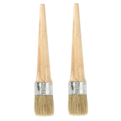UKCOCO 2 Piezas Pinceles Redondos para Pintura al Óleo Mango de Ergonómico Cerdas Duras Resistentes de Unidades para Manualidades y Proyectos de Decoración