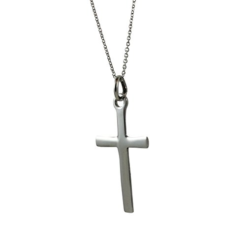 apop nyc Sterling Silver Plain Cross Pendant Necklace (18 Inches)