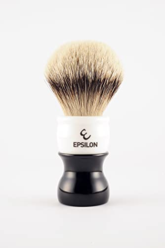 Pennello da Barba con Punta in mm Standard nico argento bianco nero