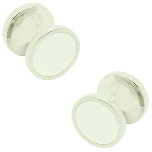 Gemelos Hugo Boss de esmalte blanco perfectos para bodas y reuniones de negocios