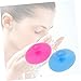 Ipetboom 2pcs Silicone Facial Brush Small Sky Blue Rose Red Non Slip Handheld Face Massager and Exfoliating Scrubber for Women and All Skin Types Including Boy Girl and Seniors