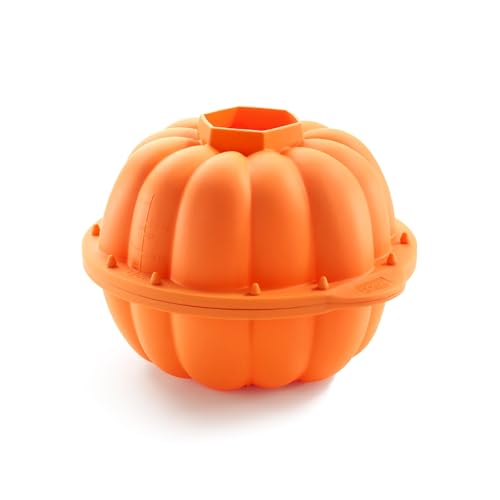 Lékué Halloween - Molde repostería diseño calabaza 3D, 2300 ml, silicona platino color naranja