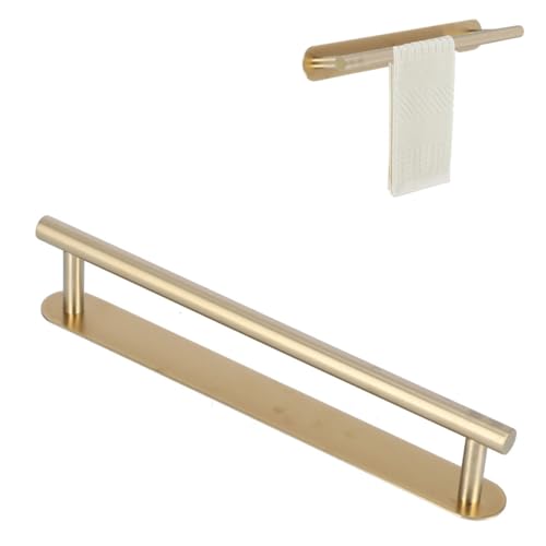 Toallero autoadhesivo, 15,7/19,7/23,6 pulgadas, dorado, toallero de baño de acero inoxidable, sin taladrar, estante de pared de baño, soporte para colgar el (50 cm)