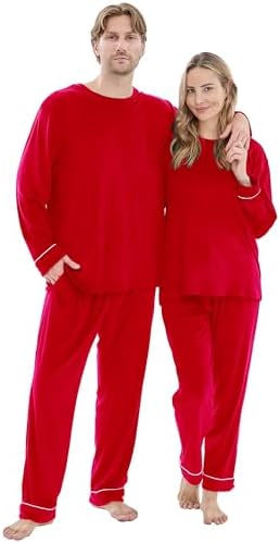 Matching Pajamas for Couples, Long Sleeve PJs for Men & Women Lux...