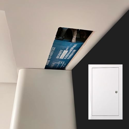 Puerta de acceso con cerradura panel blanco de aluminio para techos de yeso 2