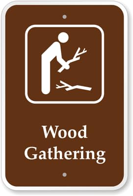 Campground, Park & Guide Sign: Wood Gathering (with Graphic) Man