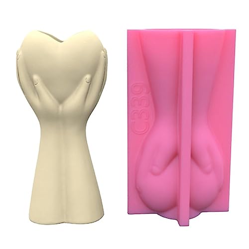 Silicone Mold Hold Heart With Hand Flower Pot Succulent Plant Mould Diy Concrete Vase Resin Mold Home Decorations
