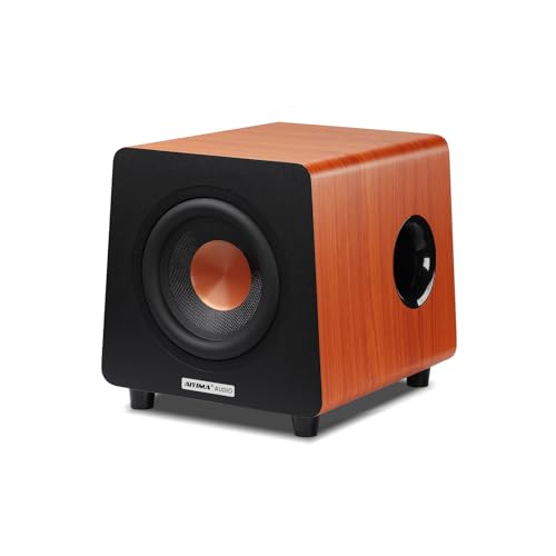 AIYIMA 800X 8 Inch Powered Subwoofer 150W, 24bit/48KHz HD Audio Active Speaker, Deep Bass Speaker for TPA3116 TPA3255 Integrated Amplifier Home Theater, Gaming, Music (RCA/AUX/LFE Inputs)