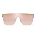 Produktbild JIM HALO Randlos Schild Sonnenbrillen Ein Stück Flach Top Spiegeln Brillen Damen Herren(Goldrahmen/Gradient Spiegeln Rosa Linse)