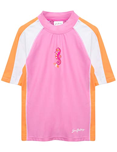 Image of Girls Short Sleeve Rash Guard 12 mos - 12 yrs, UPF 50+ Sun Protection