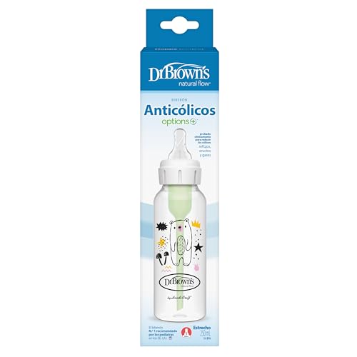 Biberon standard Dr. Brown's 250 ml vert contre les régurgitations de bébé